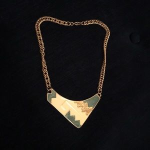 {Trifari} vintage goldtone enamel bold statement necklace